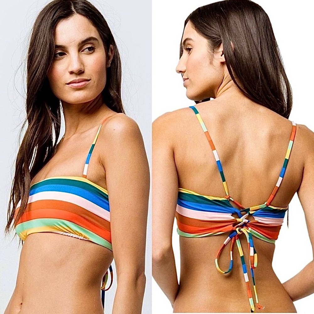 BIKINI LAB Palm Springs Rainbow/Multicolor Bandeau Bikini Top